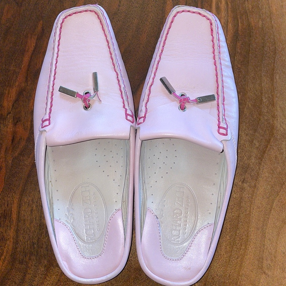 Pink Italian leather slides/mules, size 7.5m